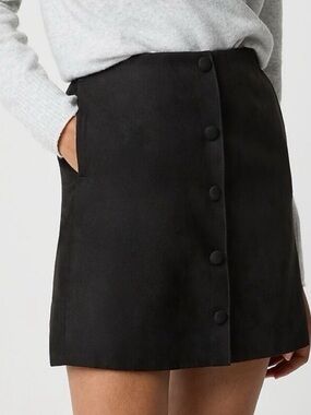 J. Crew Faux-Suede Button-Front A-line Skirt